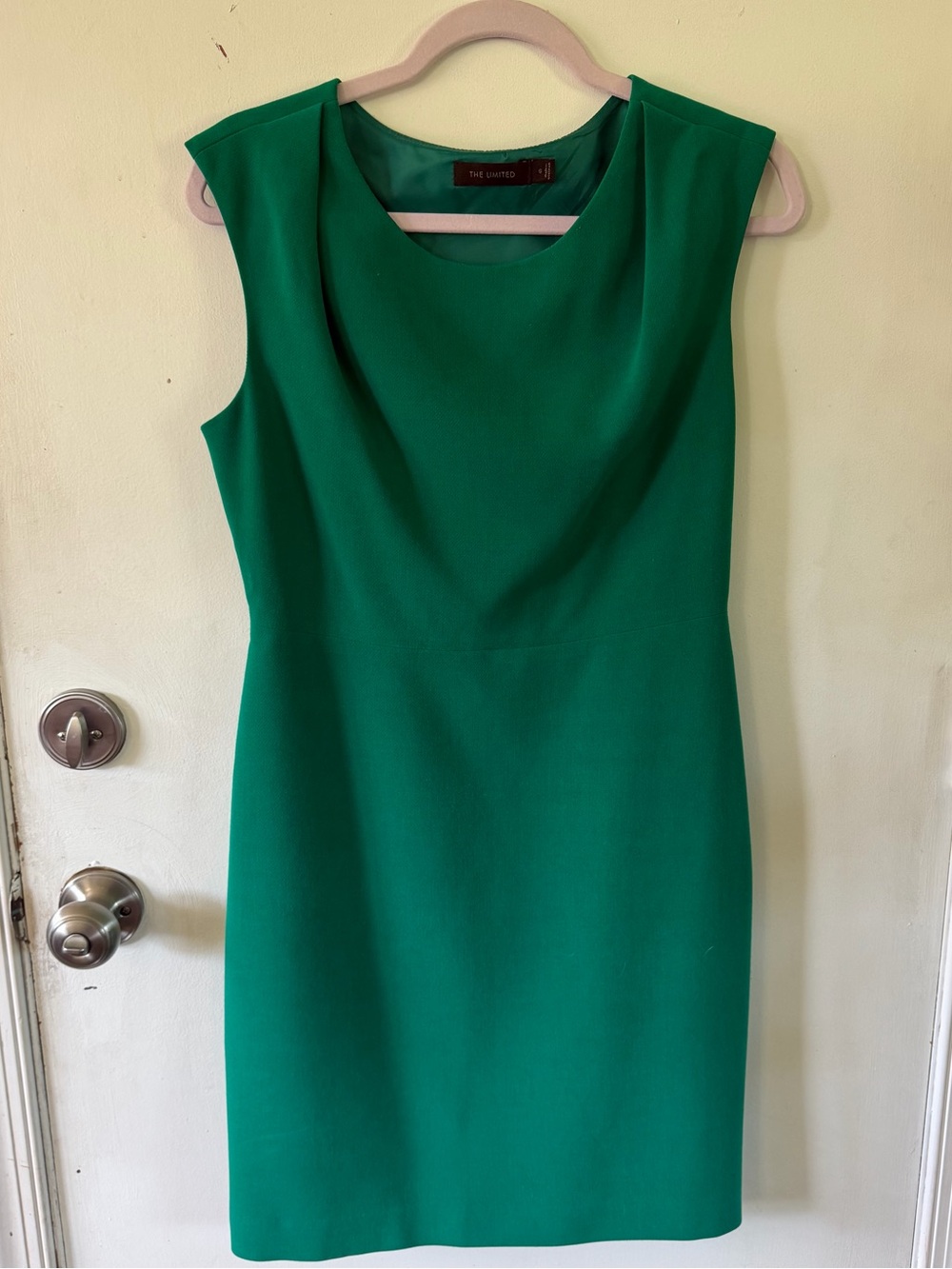 The Limited Emerald Green Sleeveless Sheath Midi Dress